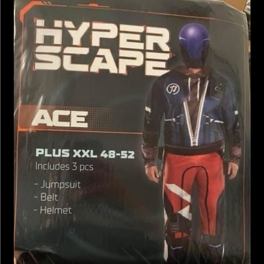 Hyper Scape Ace Adult Halloween Costume XXL 48-52
